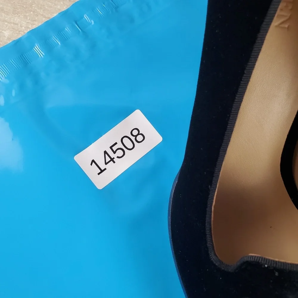Lauren Ralph Lauren Corah Womens Pumps Sz 8.5 B Black Velvet Logo Stiletto Heel